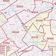 Los Angeles Zip Code Map, California