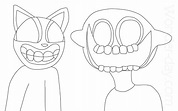 Cartoon Cat and Lemon Demon Coloring Page - Free Printable Coloring ...