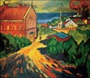 Max Pechstein - Das Rote Beamtenhaus in Nidden | Expressionist painting ...