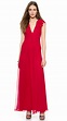 Lyst - Jill Jill Stuart Deep V Ruffle Sleeve Dress in Red
