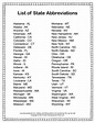 List of State Abbreviations – Tim's Printables