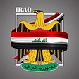 Der Irak-Flagge Und Grenzkarte Nationale Offizielle Farben Ikone Der ...