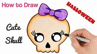 How to Draw Cute Skull Easy for Halloween Drawings