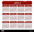 2012 Calendar Stock Photo - Alamy
