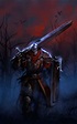 Caballero de espada larga y escudo caminando en bosque oscuro in 2020 ...