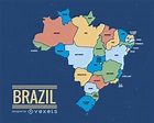 Brasil Mapa Vectorial Editable Eps Illustrator Libres De Derechos Images