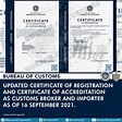 UPDATED CERTIFICATE OF ACCREDITATION AND CERTIFICATE OF REGISTRATION AS ...