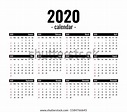 2020 Leap Year Calendar Template On : image vectorielle de stock (libre ...