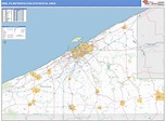 Erie, PA Metro Area Wall Map Basic Style by MarketMAPS - MapSales