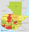 Mapa de la República de Guatemala (color) - Solo lo mejor de Guatemala