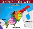 Capitales de la region caribe de Colombia |LISTADO - Capitales de