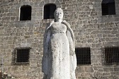 Maria de Toledo statue in Plaza de Espana from Alcazar de Colon ...