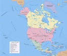 Большая подробная политическая карта Северной Америки со столицами ...