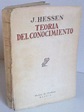 Teoría Del Conocimiento by Johannes Hessen: Muy bien Tapa blanda (1929 ...