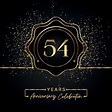 54 years anniversary celebration with golden star frame isolated on ...