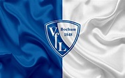 VfL Bochum 1848, blue white silk flag, German football club, logo ...