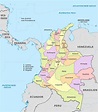 Mapa de Colombia: Regiones, Departamentos, Ciudades, Capitales, Islas ...
