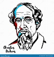 Charles Dickens-portret vector illustratie. Illustration of groot ...