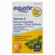 Equate Dual Action Senna-S Natural Vegetable Laxative + Stool Softener ...