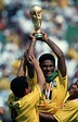 Mazinho of Brazil celebrates with the trophy after winning the World ...