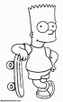 Dibujos Sin Colorear: Dibujos de Bart Simpson (Los Simpsons) para Colorear