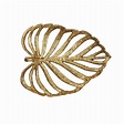 12-1/4"L x 10"W Decorative Cast Iron Leaf, Gold Fin