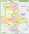 Administrative divisions map of Saxony-Anhalt