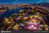 Budapest Hungary August 2018 Aerial Panoramic View Sziget Festival 2018 ...