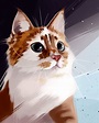 Retrato gato lindo gato retrato digital retrato personalizado | Etsy