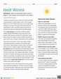 Reading Comprehension: Heat Waves Worksheet