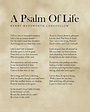 A Psalm Of Life - Henry Wadsworth Longfellow Poem - Literature ...