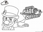 Mario Odyssey Coloring Pages Super Printable Getcolorings Color Print ...