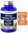 White Kidney Bean Carb Blocker | 6000 mg 200 Capsules | Non-GMO ...