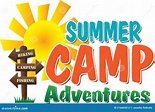 Logo De Summer Camp Adventures Con Cartel Ilustración del Vector ...