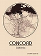 Karte / Map ~ Concord, Kalifornien / California - Vereinigte Staaten ...