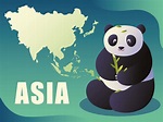 mapa de asia y panda 4059458 Vector en Vecteezy