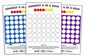 Printable Connect 4 In A Row PDF Game | Just Family Fun