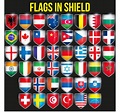 Conjunto de escudos de bandera. Iconos de diferentes países | Etsy