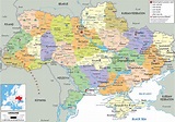 Grande mapa político y administrativo de Ucrania con carreteras ...