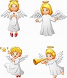conjunto de colección de ángeles felices de dibujos animados 12882753 ...