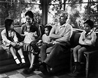 USA. California. Hollywood. 1952. Charlie CHAPLIN with his wife Oona O ...