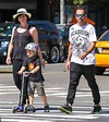 Jonny Lee Miller, his wife Michele Hicks and their son Buster Timothy ...