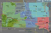 Landkarte South Dakota (Karte Regionen) : Weltkarte.com - Karten und ...