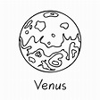 Doodle of Venus isolated on white background. Hand drawn vector ...