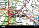 Augsburg Stadtplan Stadtplan Stadtplan Stockfotografie - Alamy
