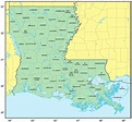 Louisiana Map With Counties And Cities | semashow.com