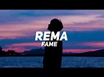 Rema : Fame ( Lyric video ) - YouTube