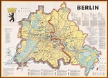Muro di berlino sulla mappa - Mappa del muro di berlino percorso (Germania)
