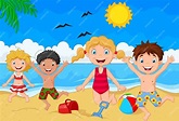 Día de verano de dibujos animados | Vector Premium
