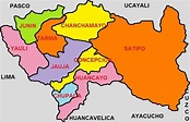 Mapa de Junín | Provincia, Municipios, Turístico y Carreteras de Junín Perú